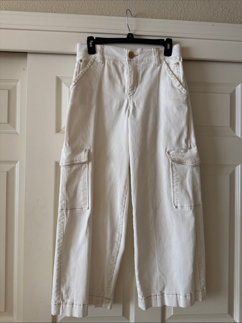 Democracy White Cargo Wide-Leg Pants